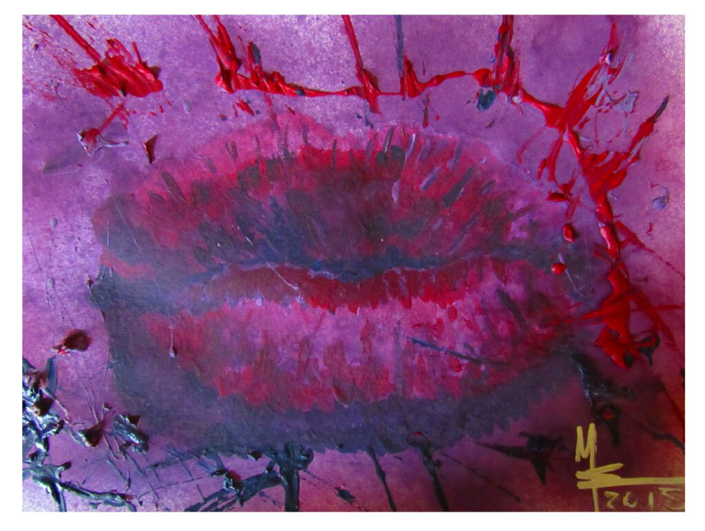 Pink Kiss Hot Kiss großer Kussmund von MW Art MArion Waschk