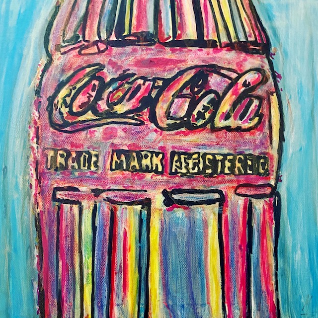 Coca Cola bunt auf Leinwand von MW Art Marion Waschk