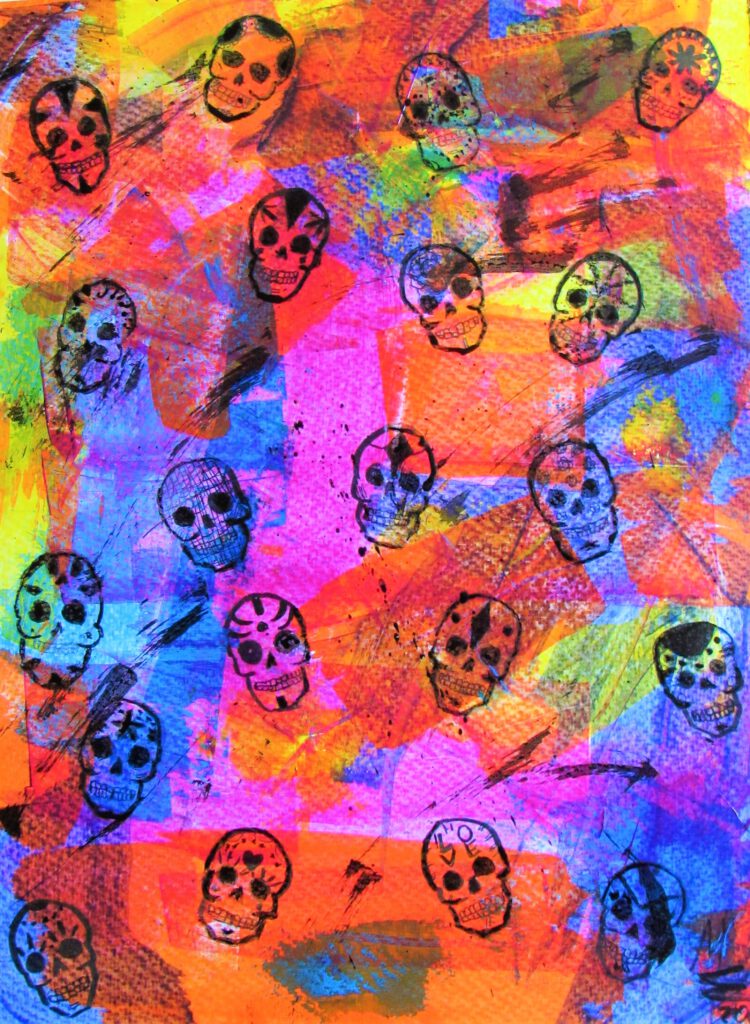Sugar Skulls Acryl, tinte auf Papier